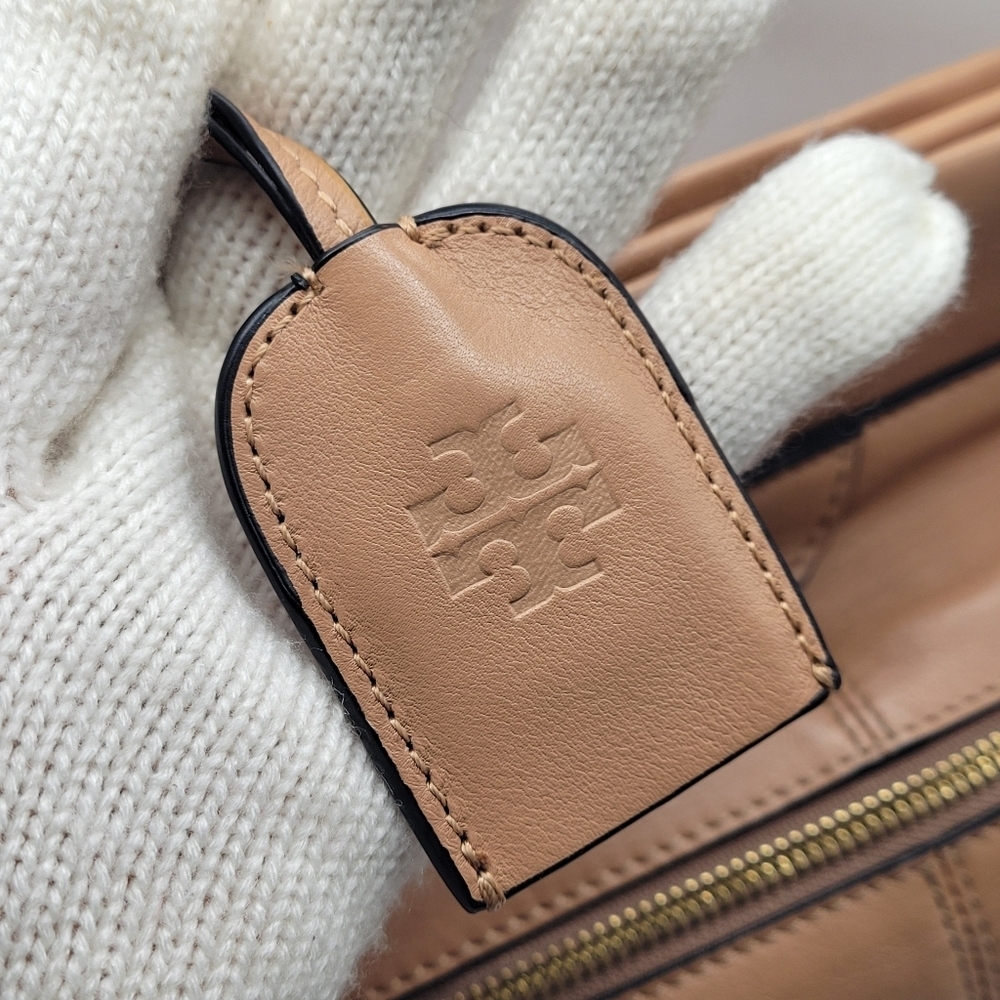 Designer Tory Burch Priscilla Small Frame Satchel Shoulder Strap Push Lock Clasp - Picture 6 of 16